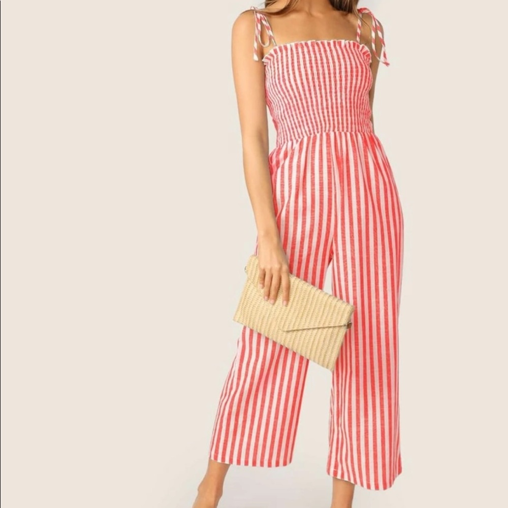 Plazzo jumpsuit with a tie shoulders